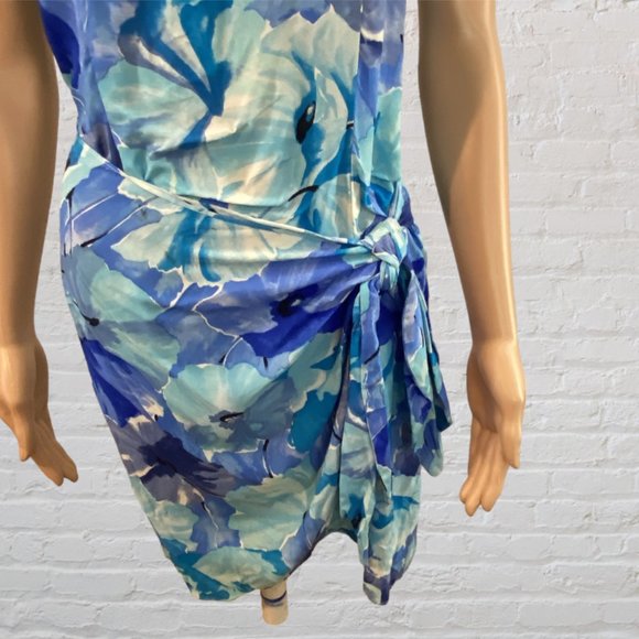 PAUL HARRIS -- Mini Sundress, Wraparound, Tropical, Front Tie/Back Zip - Picture 4 of 16